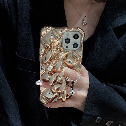 Funda para Celular con Cadena Dorada a Prueba de Caídas