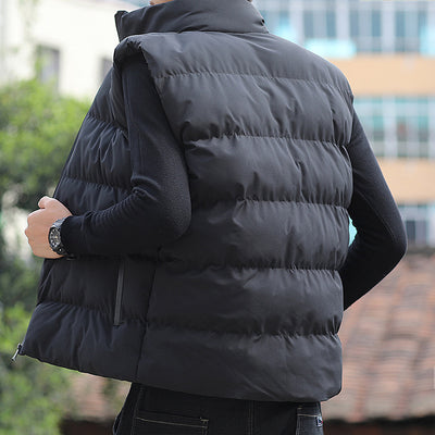 Cardigan Acolchado Holgado con Cuello Alto para Hombre - Chaqueta de Moda Juvenil - Image 12