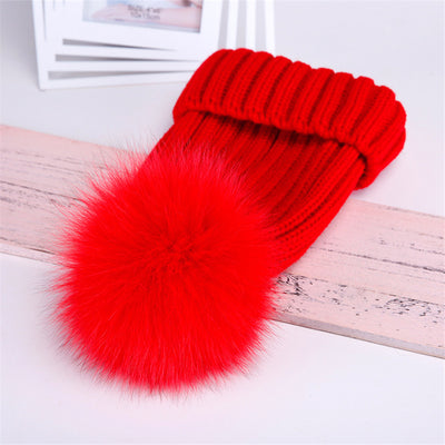 Gorro de Lana con Pompón de Piel Real de Mapache y Zorro - Image 17