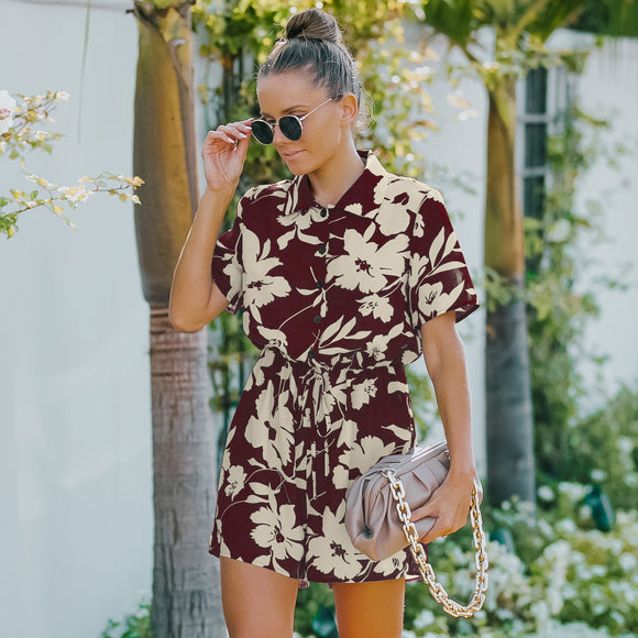 Jumpsuit Estampado para Mujer Estilo Europeo y Americano
