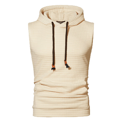 Sudadera sin Mangas Jacquard Tejida de Color Sólido para Hombre - Image 24