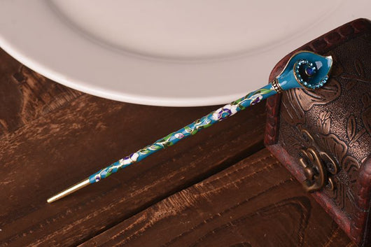Pasador de Cabello Cloisonné Antiguo Chino para Dama - Image 18