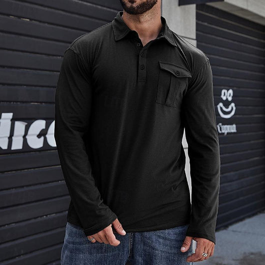 Camisa Clásica de Manga Larga Estilo Europeo para Hombre