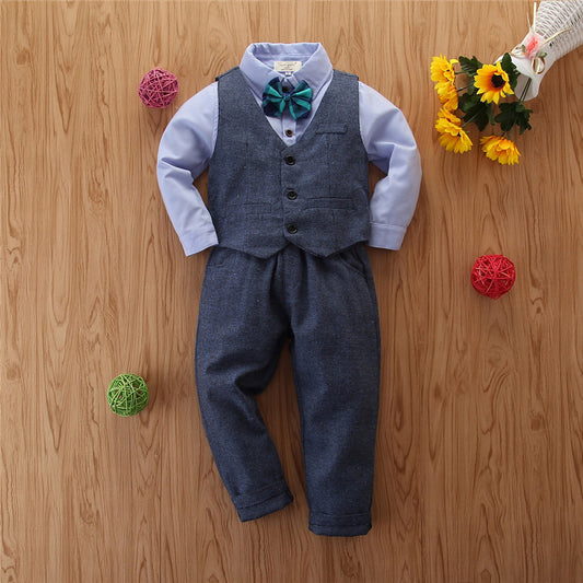 Traje Formal de Tres Piezas para Niño - Camisa Manga Larga y Pantalón