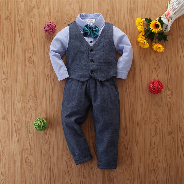 Traje Formal de Tres Piezas para Niño - Camisa Manga Larga y Pantalón