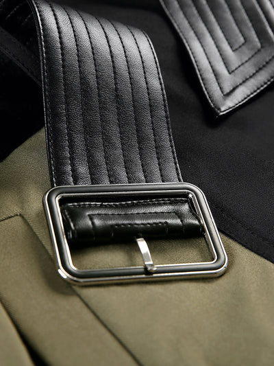 Gabardina Retro con Combinación de Colores Estilo Británico para Mujer - Image 5