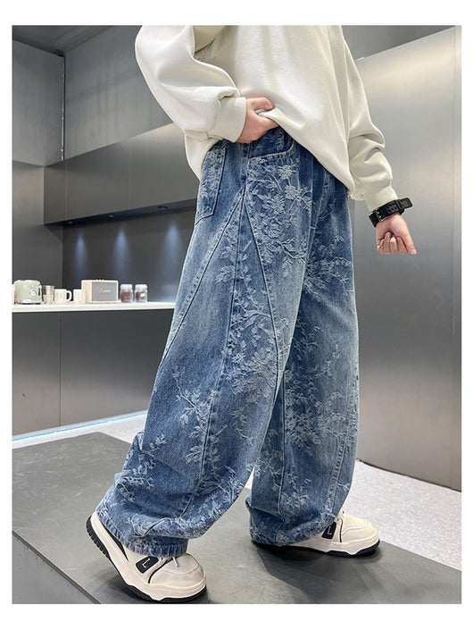 Pantalones Jeans Sueltos Estilo Pu Shuai para Niños - Diseño Trendy y Cómodo - Image 29