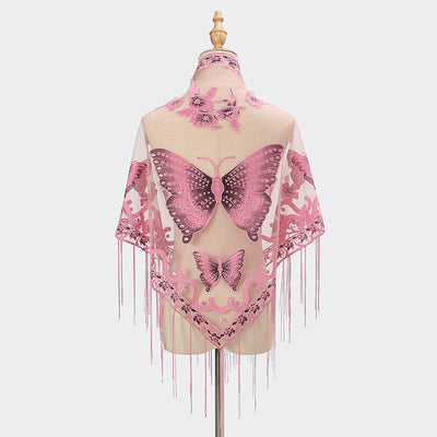 Pañuelo Triangular Calado con Encaje Elegante para Mujer - Image 10