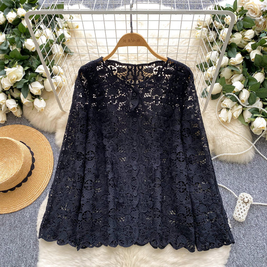 Blusa de Encaje Calado para Mujer - Image 10