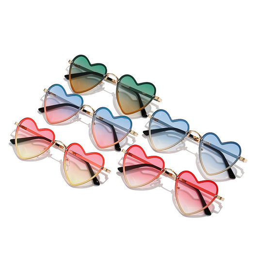 Gafas de Sol Decorativas con Diseño de Corazón Melocotón para Mujer - Image 5