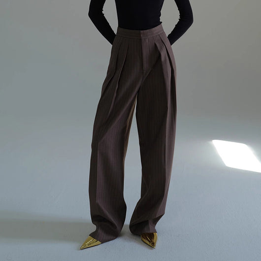 Pantalones de Traje a Rayas Coordinables para Mujer - Otoño e Invierno - Image 7