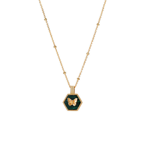 Collar Delicado de Malaquita con Diseño Minimalista