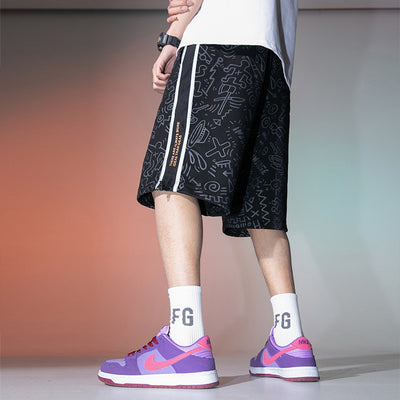 Pantalones Cortos Deportivos Reflectantes con Diseño Estampado para Hombre - Image 8