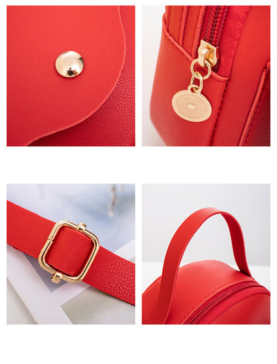 Mochila Backpack Femenina con Pañuelo de Seda Doble Compartimento - Image 32