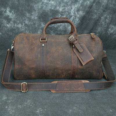 Bolsa de Viaje Grande Cuero Vintage Crazy Horse para Hombre - Image 16