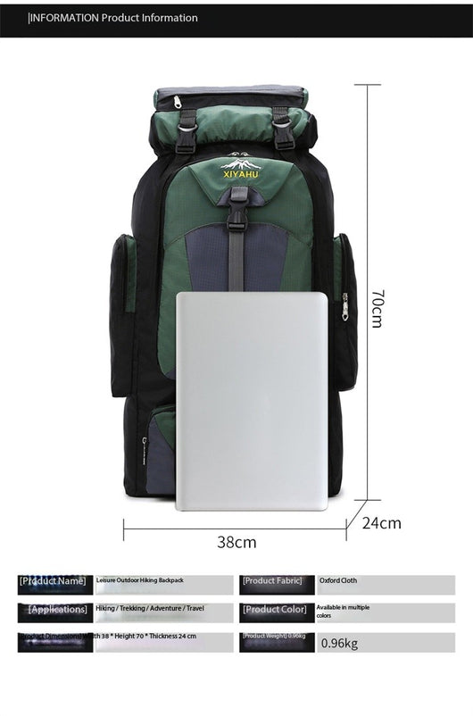 Mochila de Trekking 70L para Senderismo, Camping y Viajes de Aventura - Image 8