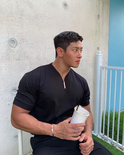 Playera Cuello Henley Estilo Americano para Hombre - Image 10