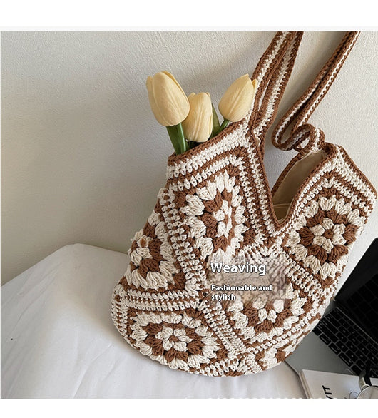 Bolso Tote Tejido a Mano Estilo Étnico Retro de Gran Capacidad - Image 13