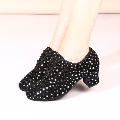 Zapatos de Danza Latina para Exterior con Diseño de Estrella y Suela de Goma