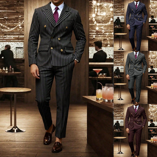 Conjunto de Traje Ejecutivo a Rayas para Hombre