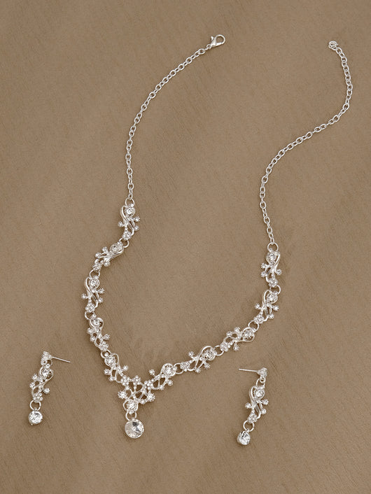 Conjunto de Aretes y Collar con Perlas y Cristales para Mujer - Image 46