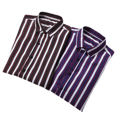 Camisa Manga Larga a Rayas Estilo Coreano para Hombres Jóvenes - Image 5