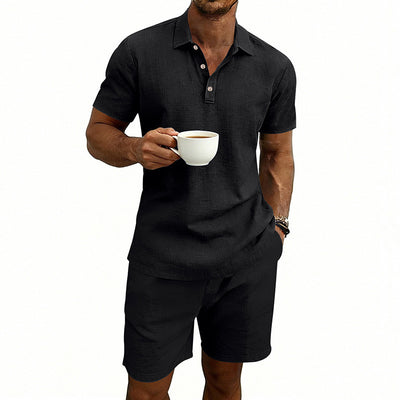 Conjunto de Shorts y Camiseta de Lino para Hombre - Ajuste Relajado - Image 7