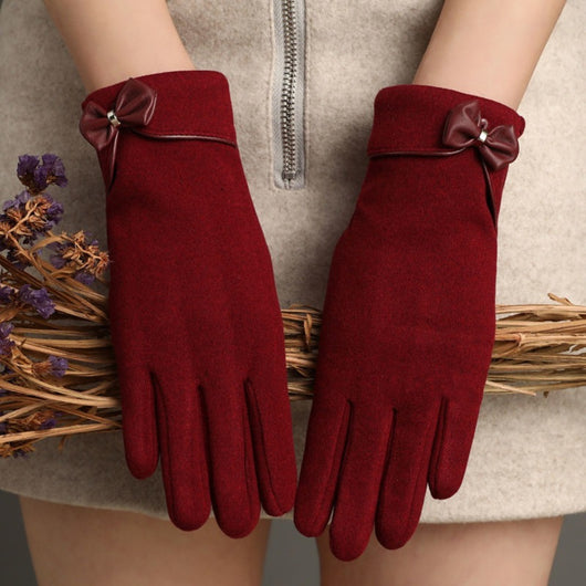 Guantes Cálidos con Pantalla Táctil y Moño
