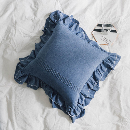 Funda de Almohada Pequeña de Algodón Puro con Volantes - Image 3