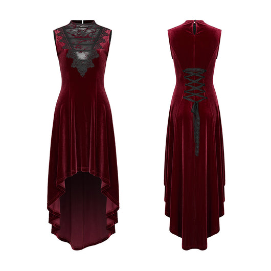 Vestido Terciopelo sin Mangas Corte Asimétrico - Image 9