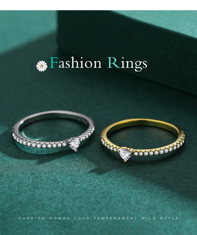 Anillo de Plata Esterlina S925 con Diamante Simulado en Forma de Corazón - Image 4