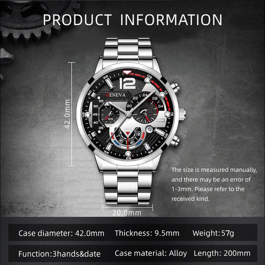 Set Completo: Pulsera, Collar con Cruz y Reloj para Hombre - Image 20