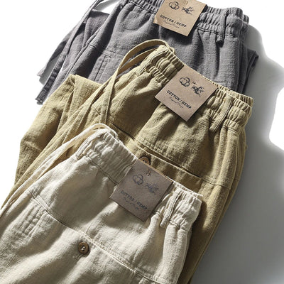 Pantalones Capri de Lino y Algodón Transpirables - Estilo Casual - Image 30