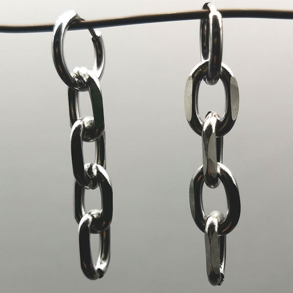 Aretes de Cadena Acero Inoxidable - Diseño Exagerado y Trendy
