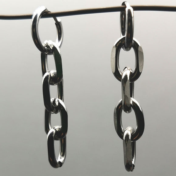 Aretes de Cadena Acero Inoxidable - Diseño Exagerado y Trendy