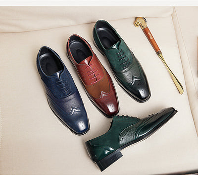 Zapatos Oxford Británicos de Cuero para Hombre - Punta Afilada - Image 12