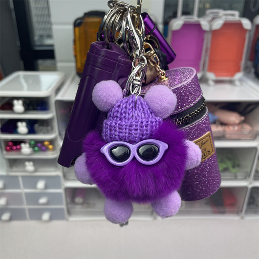 Set de Pulsera Llavero con Bolsa de Bolas de Pelo - Accesorios 4 en 1 - Image 94