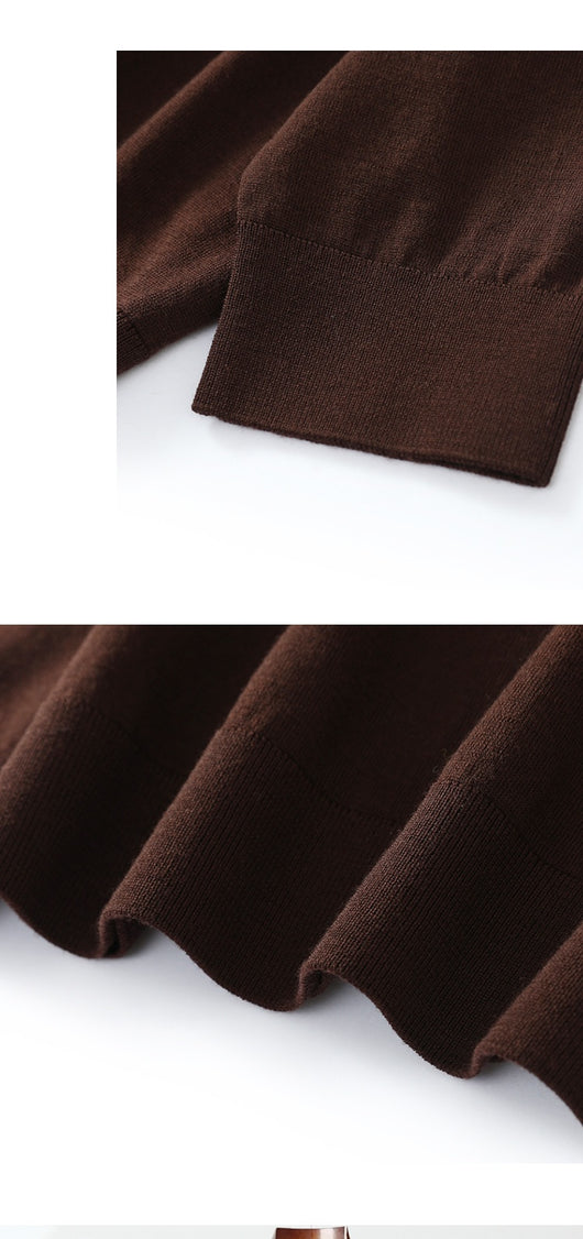 Suéter Polo de Lana Pura Fina Cuello Solapa para Hombre - Image 22