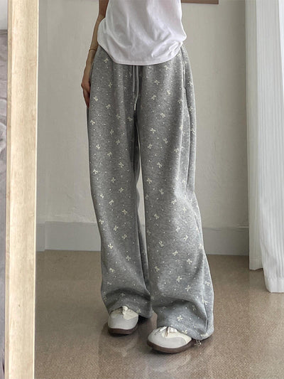 Pantalones de Chándal Vintage con Lazo y Lunares - Pierna Recta Ancha para Mujer - Image 17