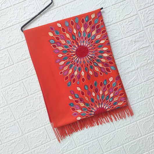Bufanda de Cachemira con Bordado Girasol para Mujer - Image 16