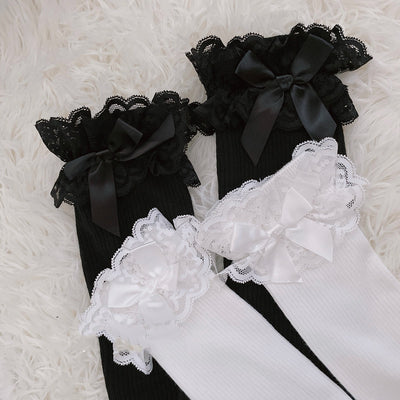 Medias Japonesas Encaje Delgadas Muslo Alto para Primavera y Otoño - Image 7
