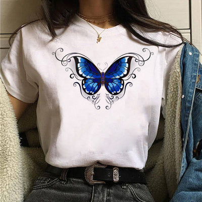 Blusa Estampada Blanca Suelta Casual para Mujer - Image 46