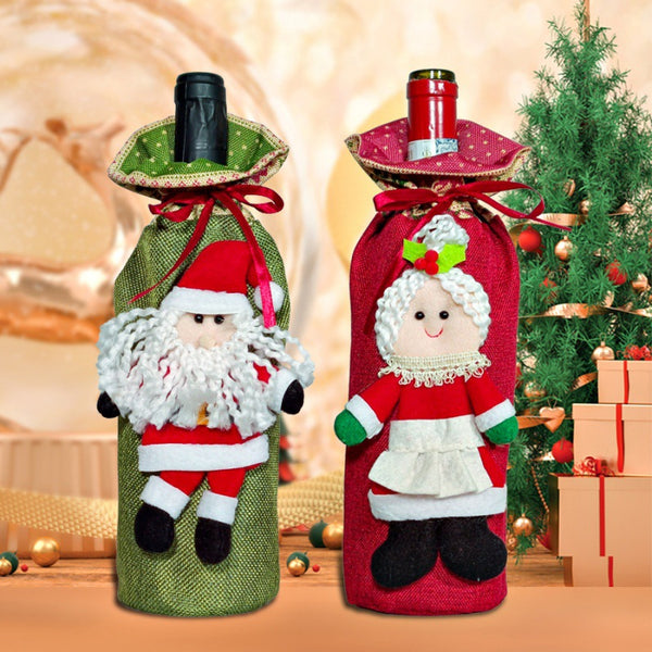 Caja de Vino Navideño con Disfraz Decorativo para Fiestas