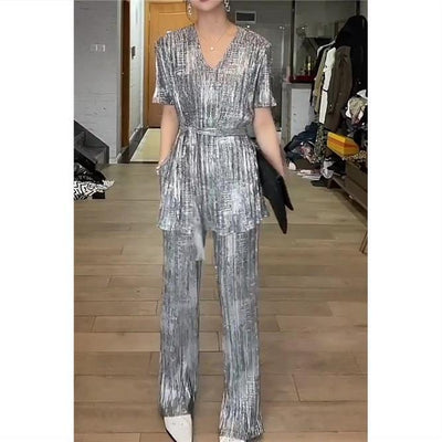 Conjunto de Dos Piezas Elegante con Efecto Bronceado y Pliegues Sofisticados - Image 10