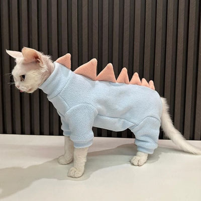 Disfraz de Dinosaurio para Gatos Sphynx - Ropa Térmica Cálida para Gatos sin Pelo - Image 9