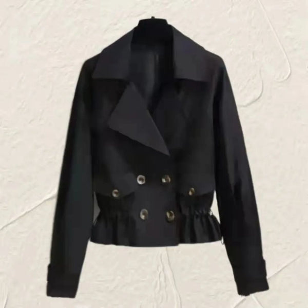 Abrigo Corto Versátil Estilo Coreano Oversize para Mujer
