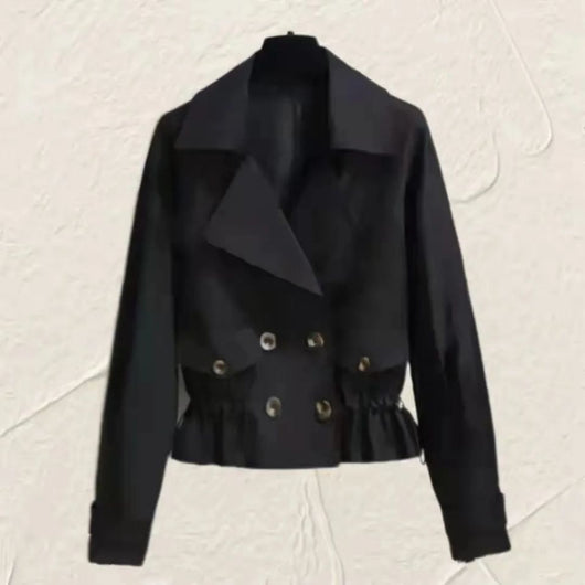 Abrigo Corto Versátil Estilo Coreano Oversize para Mujer