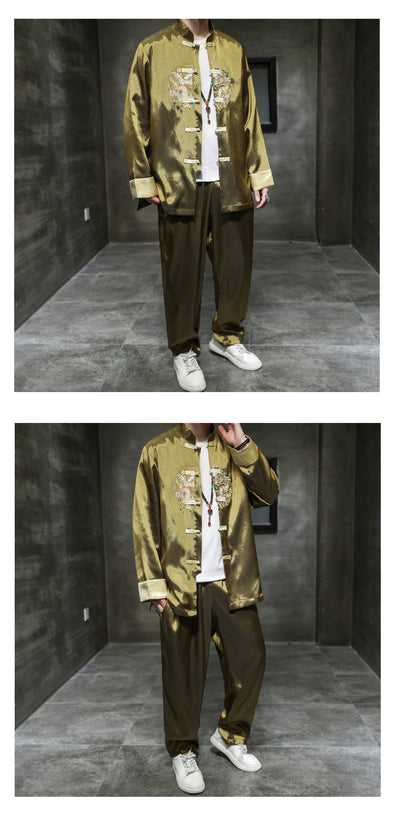 Traje Tradicional Chino Hanfu de Dos Piezas para Hombre - Image 10