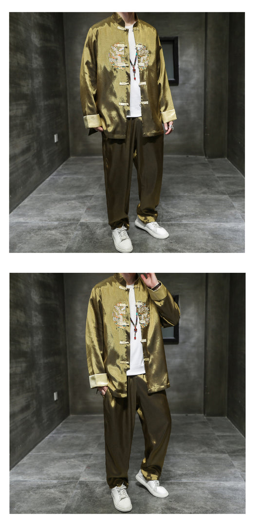 Traje Tradicional Chino Hanfu de Dos Piezas para Hombre - Image 10