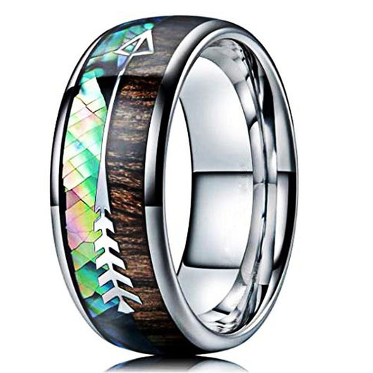 Anillo de Acero Inoxidable con Textura de Madera Negra - Image 7